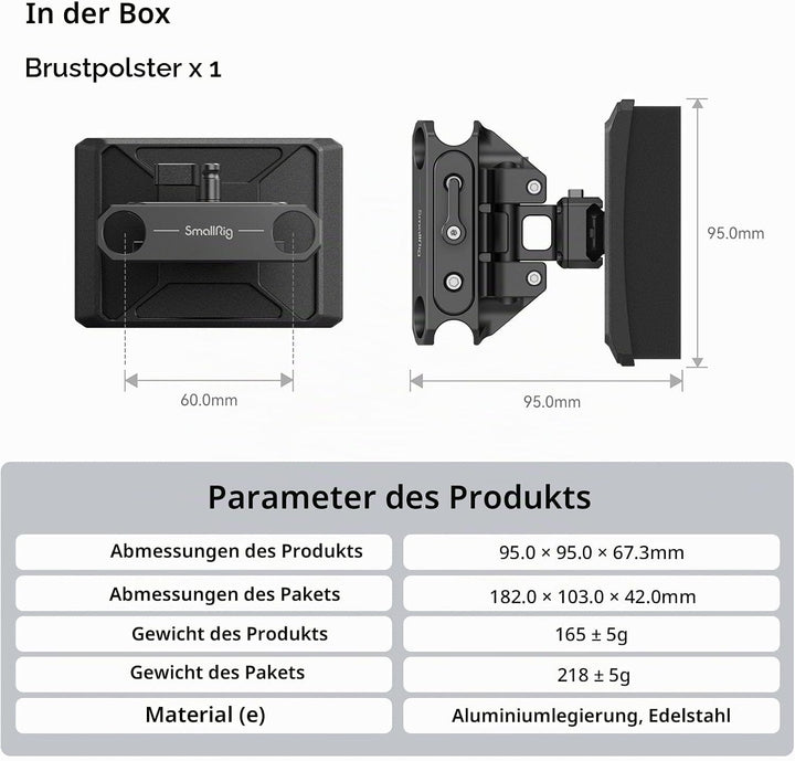 SMALLRIG Lightweight Chest Pad mit Stabklemme - MD3183