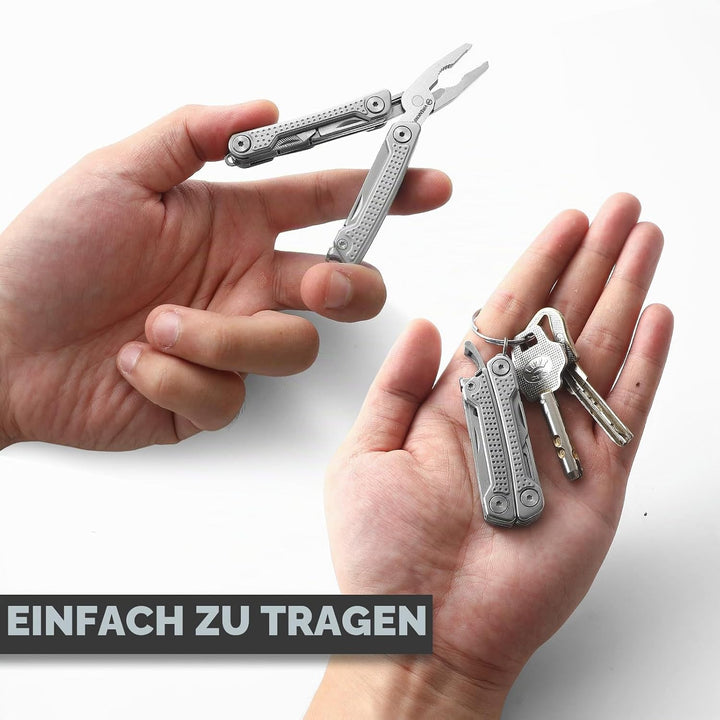 VIRENKNIFE Multitool, 11-in-1 Mini EDC Multitool, Geschenk für Männer, Multifunktionszange aus Edels