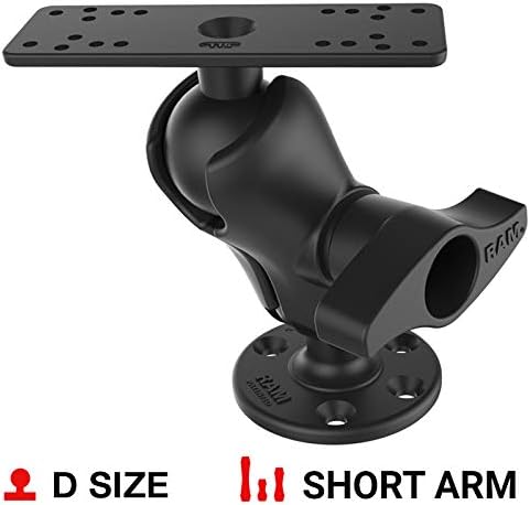 RAM MOUNTS RAM 6.25X2 Plate W D Ball Short ARM Base, RAM-D-115-C (Short ARM Base)