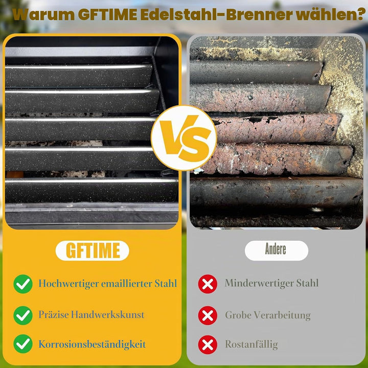 GFTIME 7535 54,6cm Flavorizer Bar für Weber Spirit E/S 210 220 (2009-2012) mit Seitlichen Brennerknö