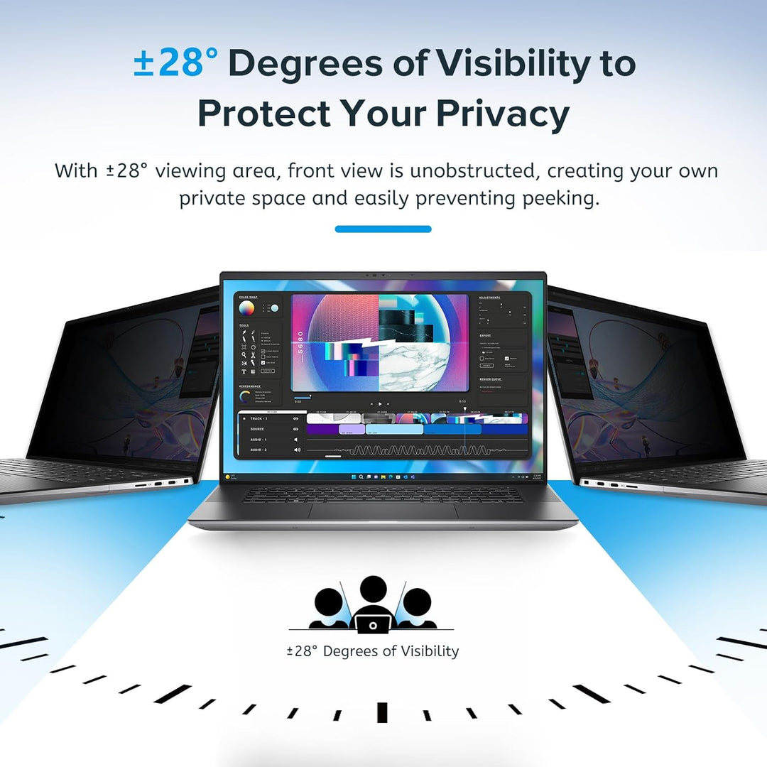 MOBDIK Blickschutzfolie für 13.3 Zoll Laptop 16:9 Abnehmbarer Anti Spy Blickschutz Privacy Filter Bl