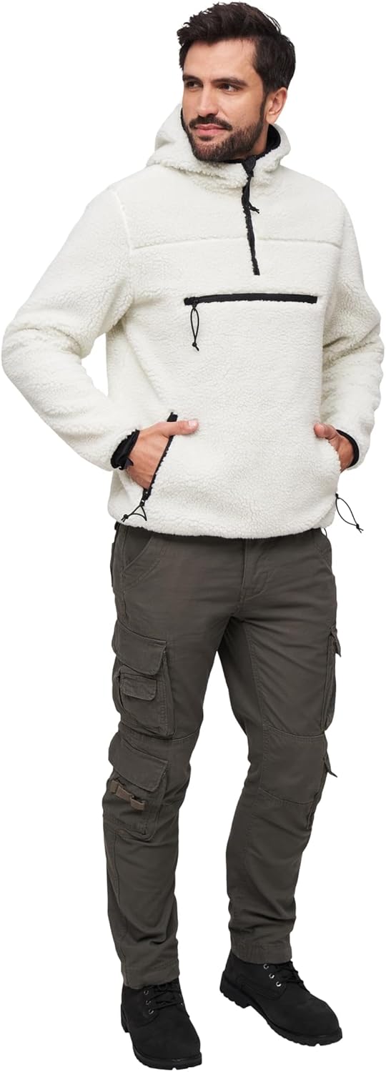Brandit Teddyfleece Worker Pullover L Weiss, L Weiss