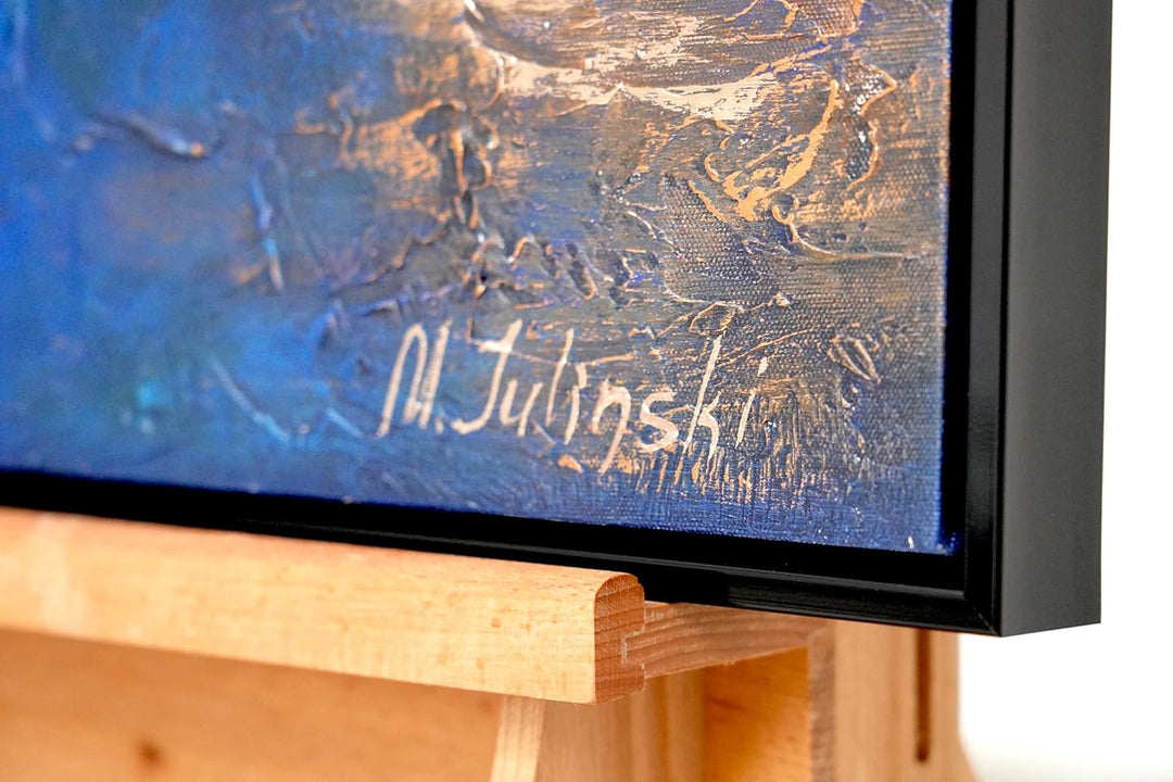 YS-Art Abstrakt Acryl Gemälde auf Leinwand Marine II handgemalt Wandbilder Wohnzimmer modern Wohndek