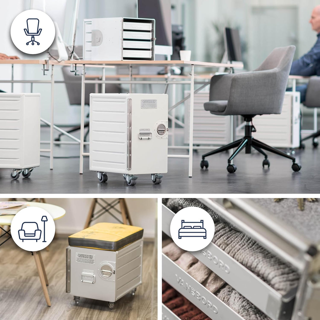Rollcontainer mit Schubladen, Metallschrank, mobiler Aktenschrank, Schubladenschrank, Industrial Möb