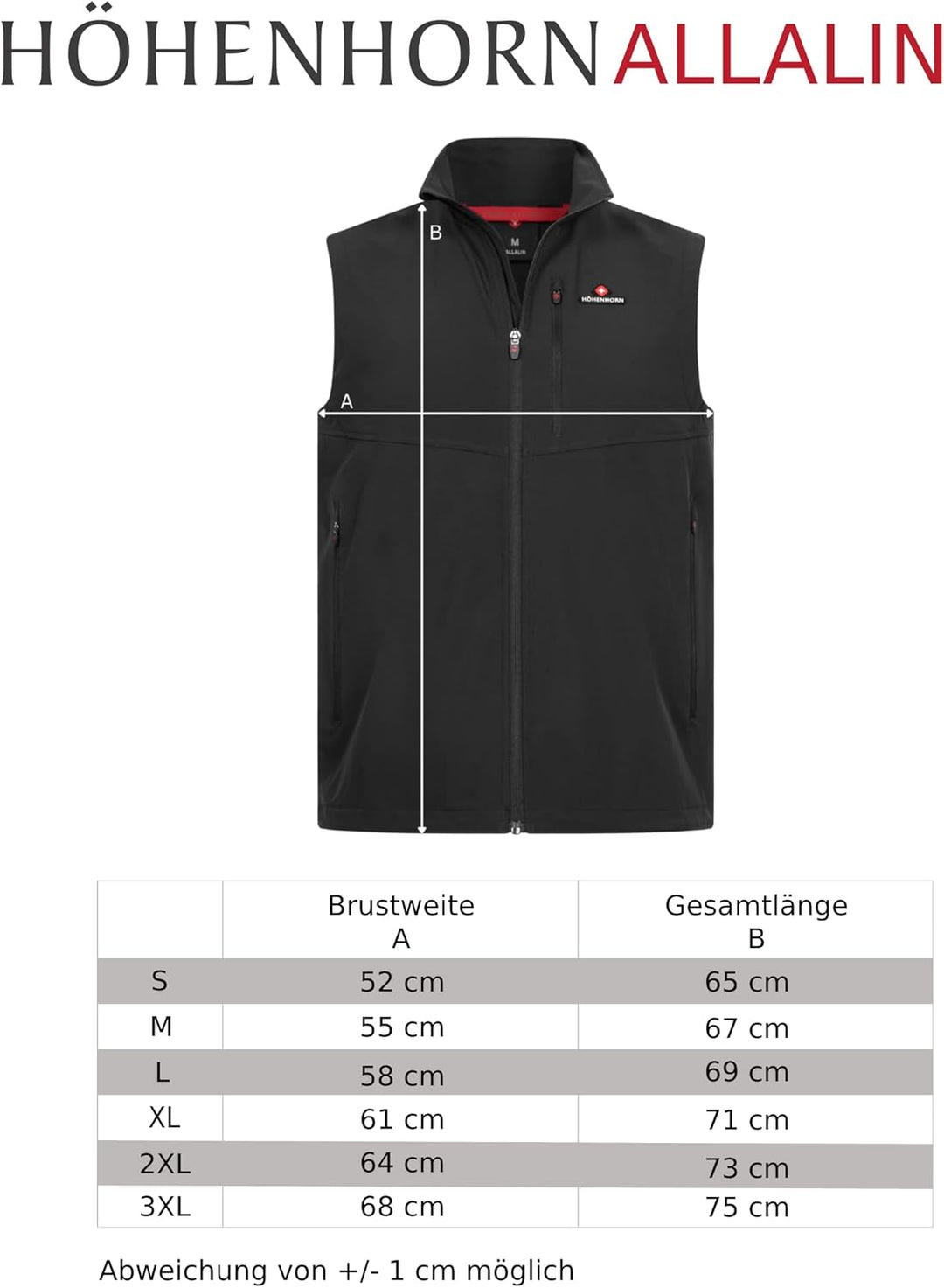 Höhenhorn Allalin Herren leichte Weste Softshell Outdoor Jogging Softshellweste Jacke