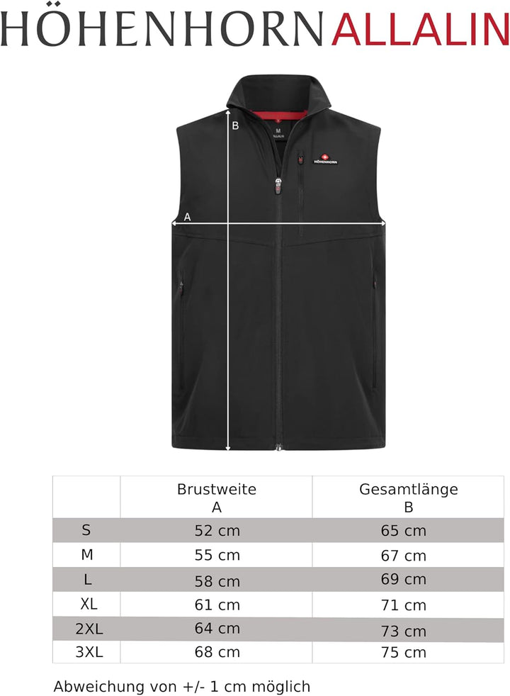 Höhenhorn Allalin Herren leichte Weste Softshell Outdoor Jogging Softshellweste Jacke
