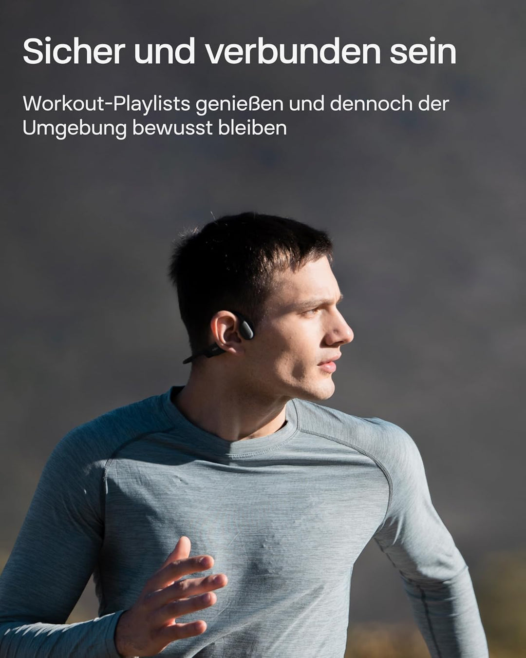 SHOKZ OpenRun Knochenschall Kopfhörer, Open-Ear Sport Bluetooth Kopfhörer mit Noise-Cancelling Mikro