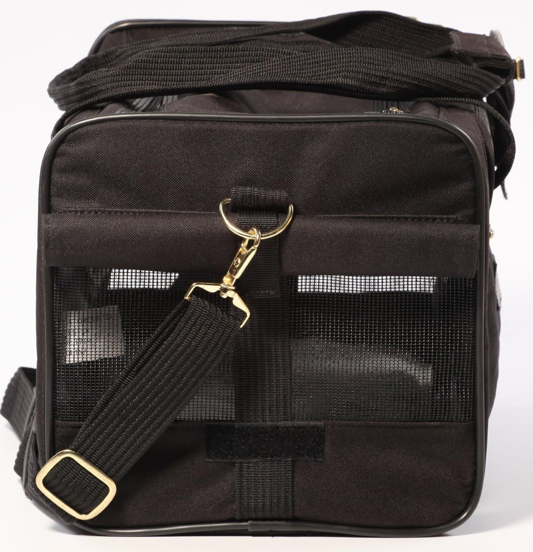 Sherpa Tragetasche für Haustiere, Schwarz L 43 x B 28 x H 27 cm Delta Airlines Transportbox für Haus