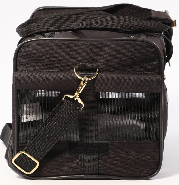 Sherpa Tragetasche für Haustiere, Schwarz L 43 x B 28 x H 27 cm Delta Airlines Transportbox für Haus