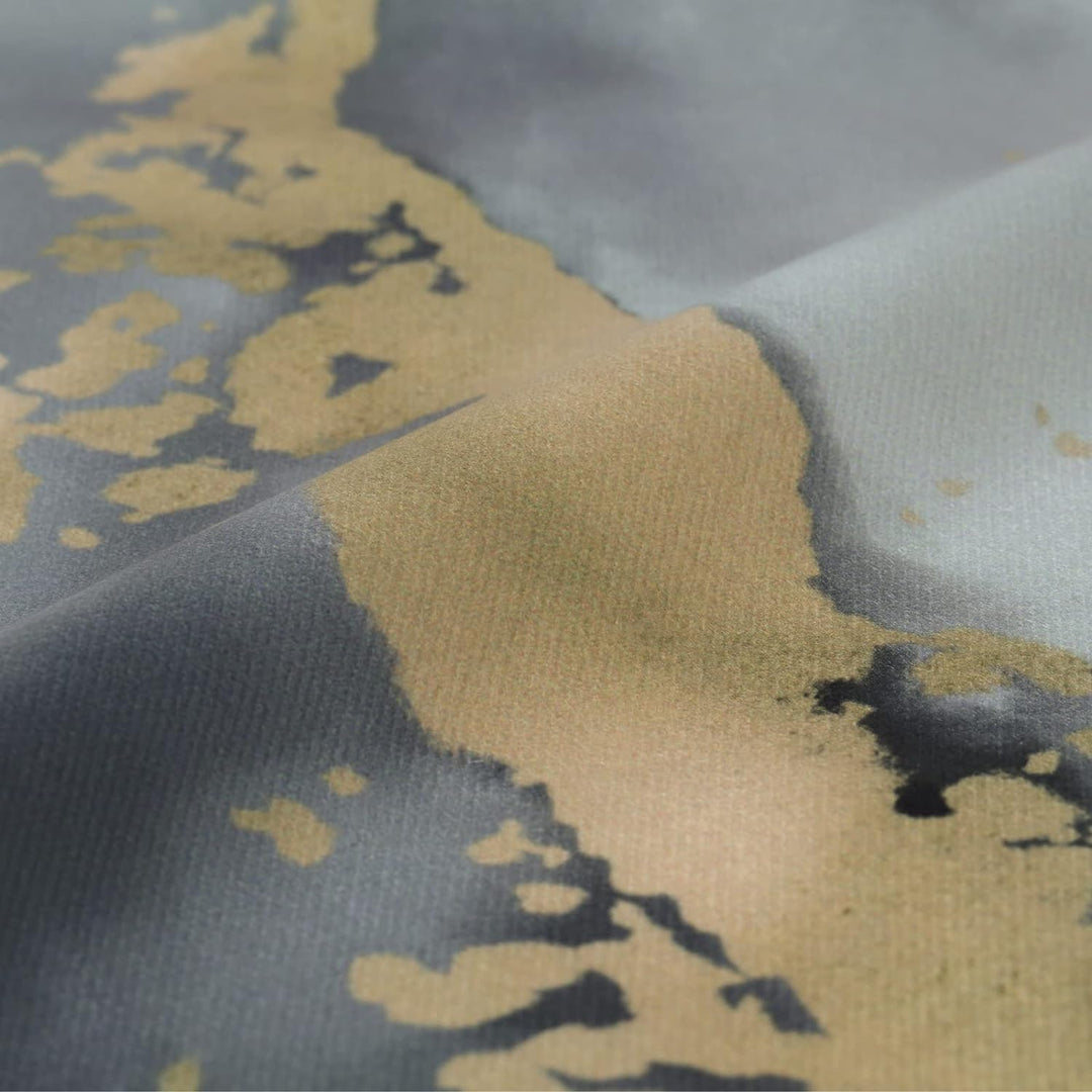 Bonhause 4er Set Kissenbezüge Marmor Grau 45 x 45 cm Doppelseitig Schwarz Gold Abstrakte Kunst Samt