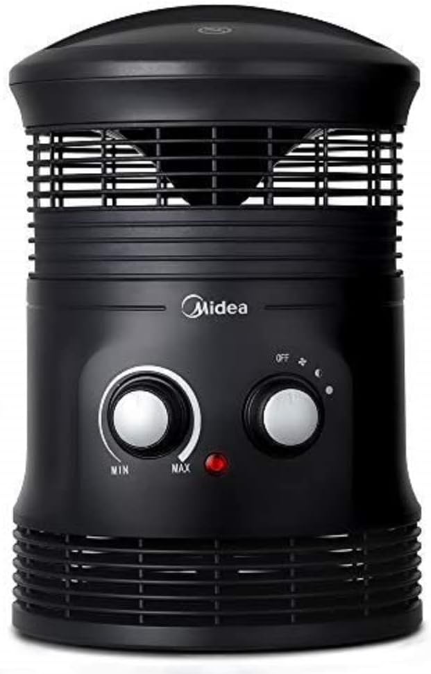 Midea NF18-17PA 1800W Mini Heizlüfter mit 360 ° Weit Verbreitete Oszillation, 2 Heizstufen, Programm