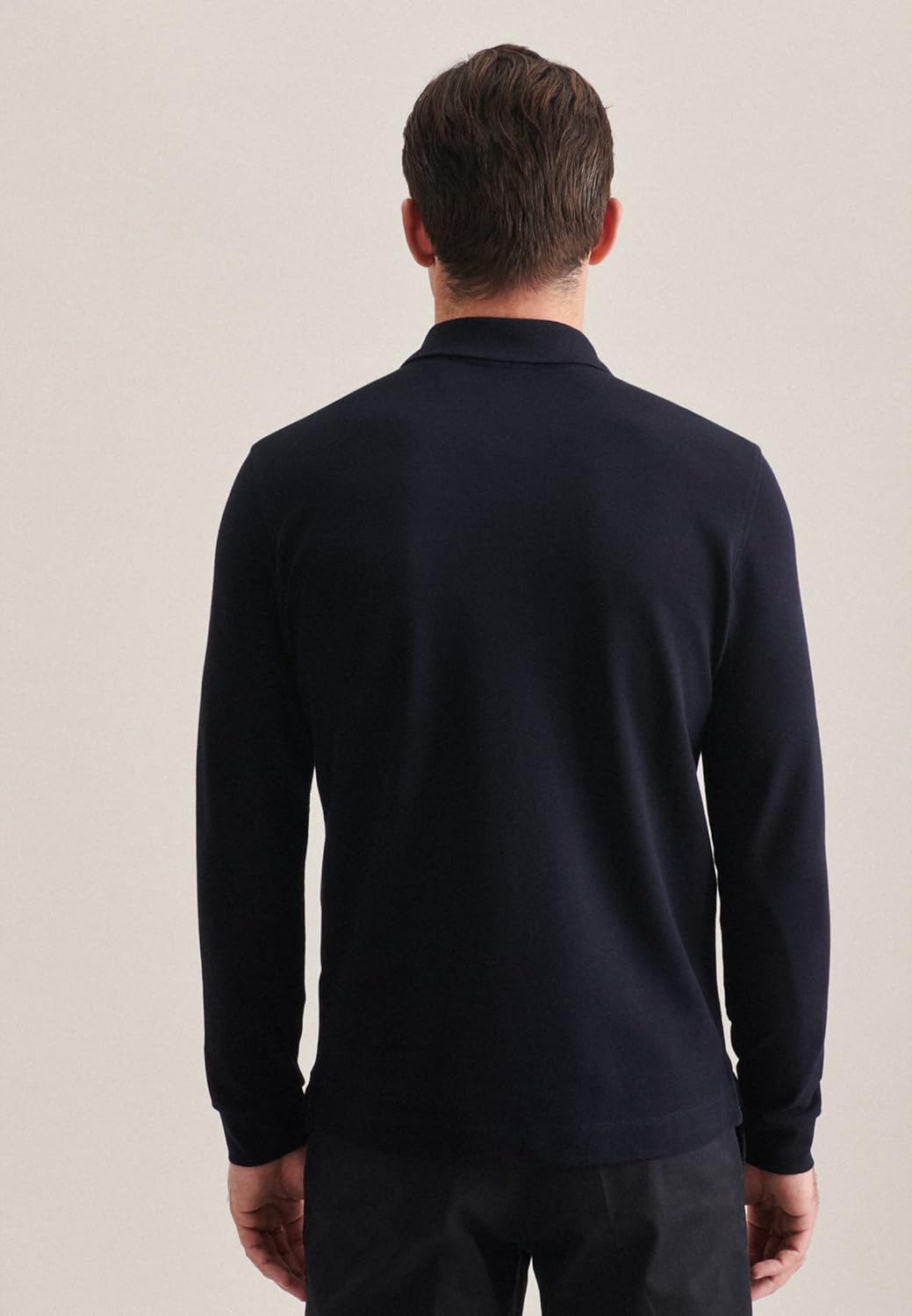 Seidensticker Herren Slim Fit Poloshirt Langarm Polo Shirt S Dunkelblau, S Dunkelblau