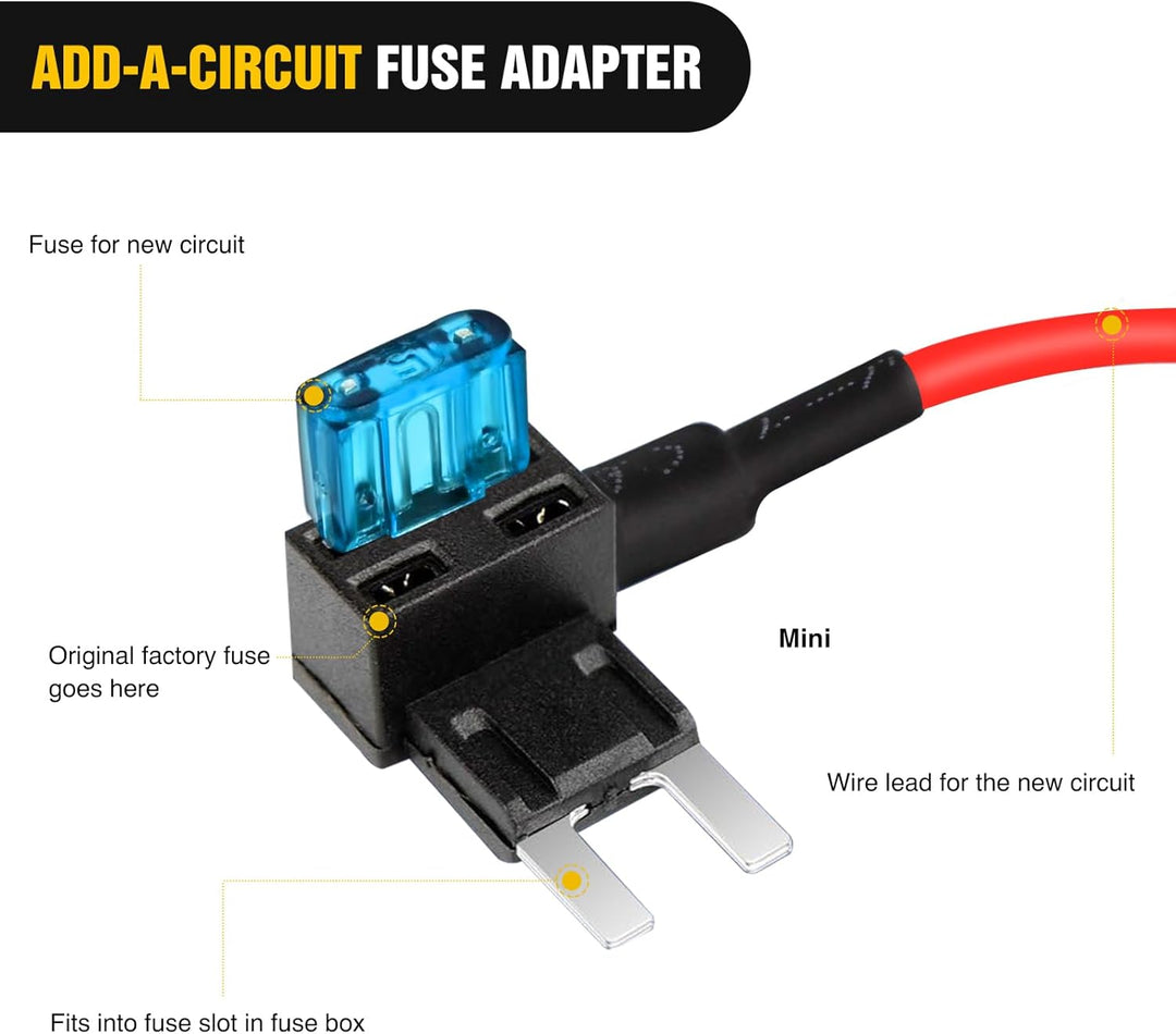 Nilight 12 V Auto-A-Circuit Sicherung Tap Adapter Mini Atm Apm Flachsicherungshalter, 10 Stück 10PCS