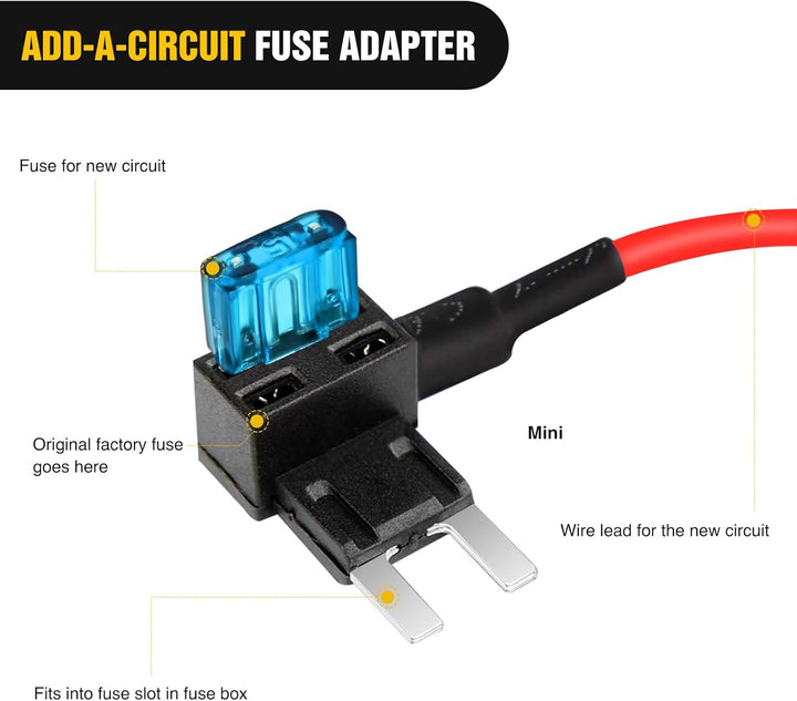 Nilight 12 V Auto-A-Circuit Sicherung Tap Adapter Mini Atm Apm Flachsicherungshalter, 10 Stück 10PCS