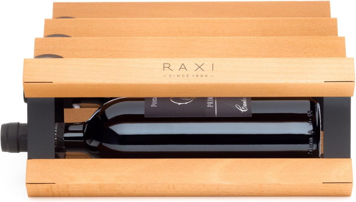 RAXI™ Classic Premium Weinregal aus Holz mit luxuriösem Design, Flaschenregal für 6 Wein Flaschen 32