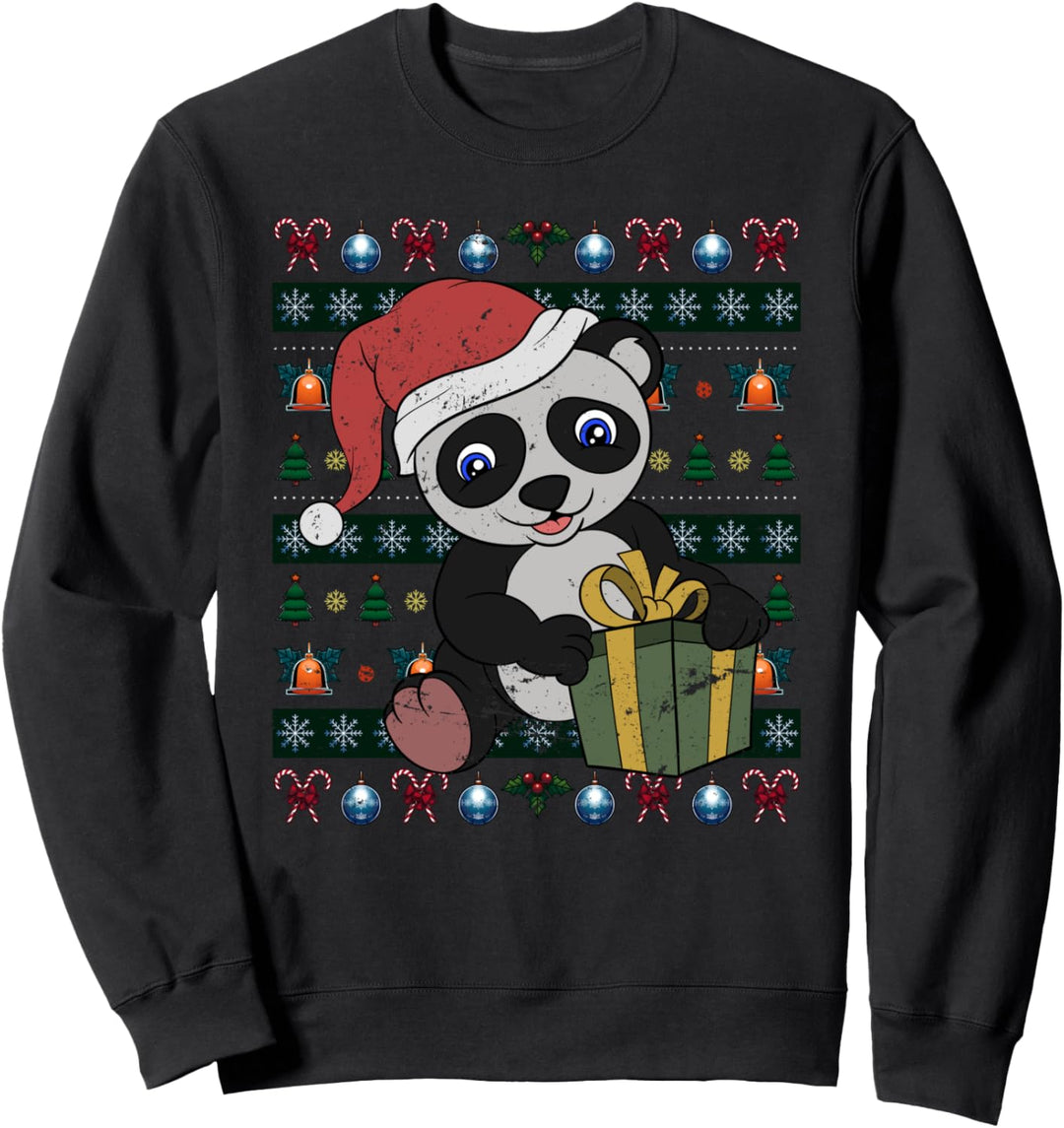 Weihnachten Geschenk Asien Tier Ugly Christmas Panda Sweatshirt