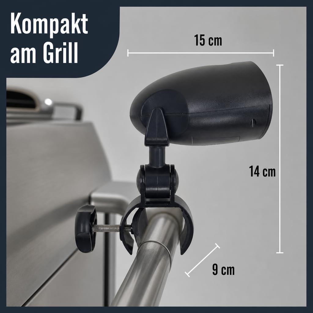 MIJOMA Robuste Grilllampe mit 10 Superhellen LEDs, 180° Flexibler Schwenkmechanismus, Praktische Tou