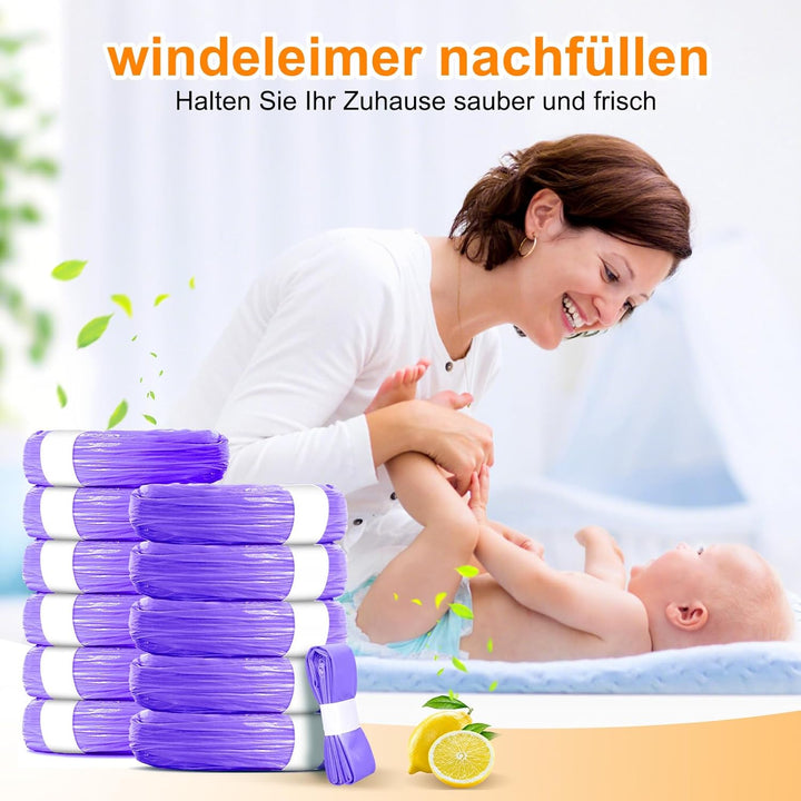 12 Stück Windeleimer Nachfüllkassetten, 4.5M Nachfüllkassetten windeleimer kompatibel mit AngelCare,
