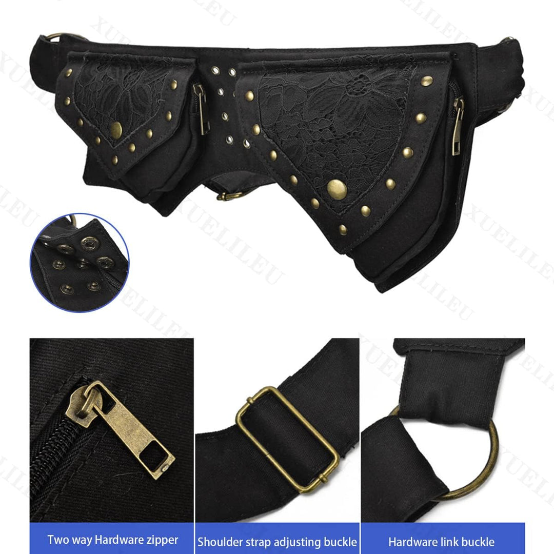 Damen Gürteltasche Gürteltasche Renaissance Faire Festival Brusttasche mit verstellbarem Gürtel Mode
