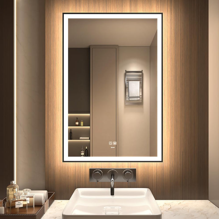 LED Badezimmerspiegel, Make-up Kosmetikspiegel Wandmontage, Grosser moderner rahmenloser beleuchtete
