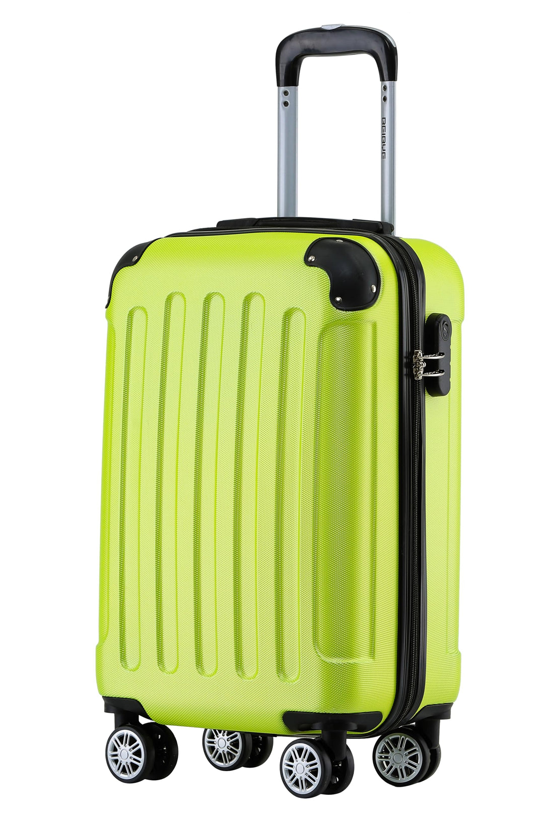 BEIBYE Hartschalen-Koffer Trolley Rollkoffer Reisekoffer Handgepäck 4 Rollen (M-L-XL-Set) (Gruen, M)