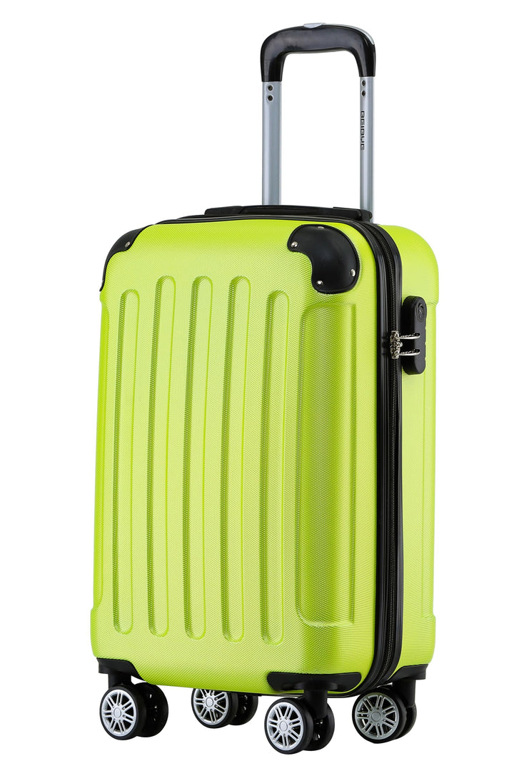BEIBYE Hartschalen-Koffer Trolley Rollkoffer Reisekoffer Handgepäck 4 Rollen (M-L-XL-Set) (Gruen, M)