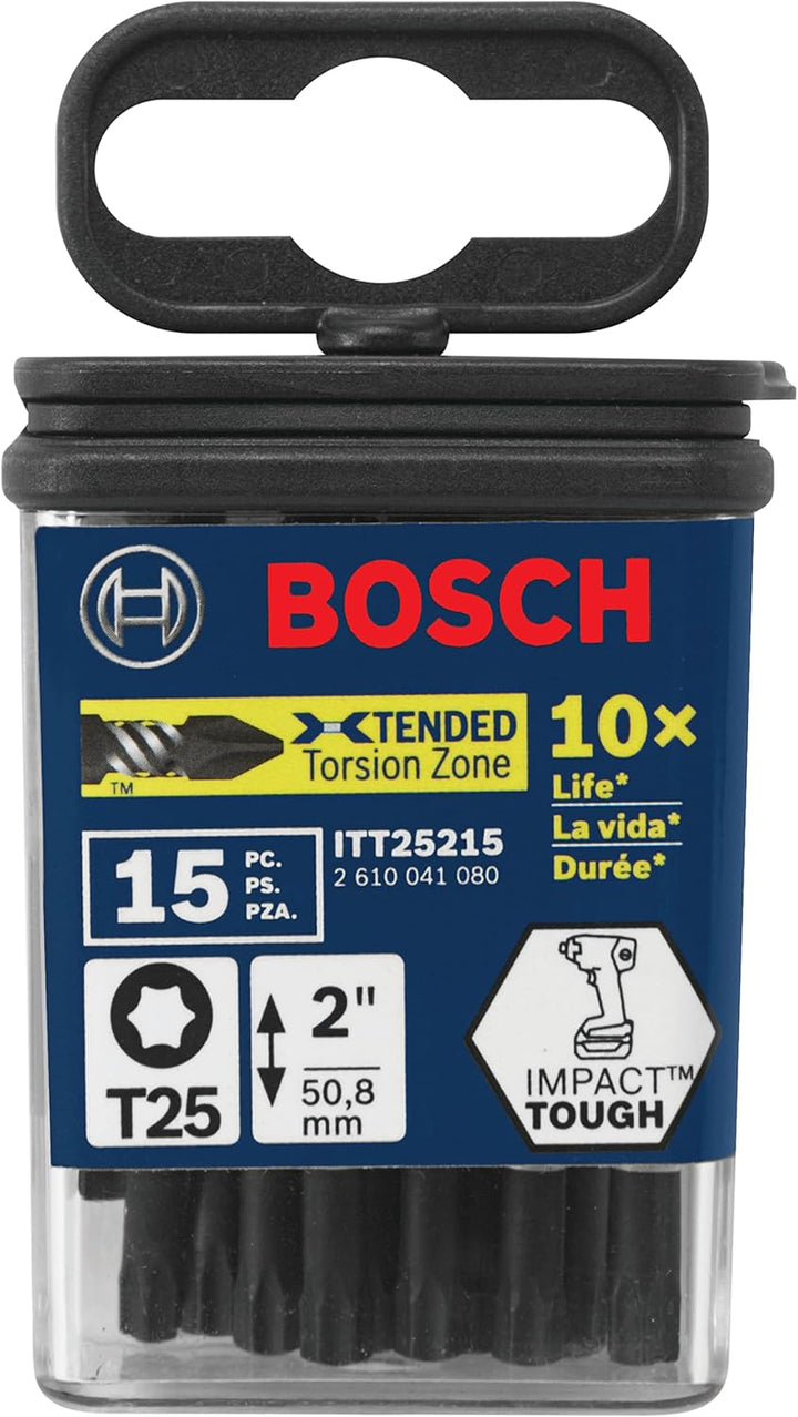 BOSCH ITT25215 15er Pack 5,1 cm Torx #25 schlagfeste Schraubendreher-Bits Impact Torx #25 2 In., Imp