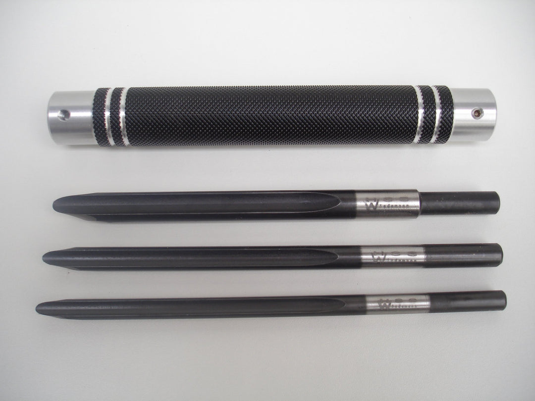 3 Wiedemann HSS Spindelfromröhren mit Doppelschliff und Aluminiumheft für Drechsler, Woodturning Woo