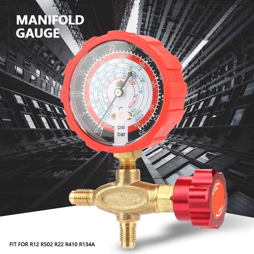 Manometer für Verteiler, Manometer für Klimaanlagen und Ventil 800psi 55kgf / cm² Passend für Kältem