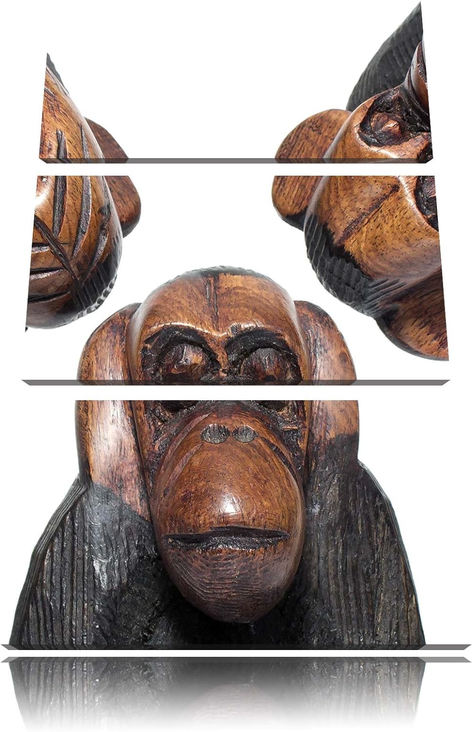 Pixxprint Nichts hören Nichts sehen Nichts Sagen Skelette 3-Teiler Leinwandbild 120x80 Bild auf Lein