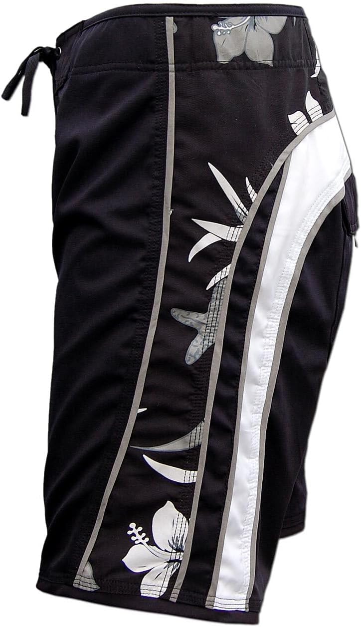 SEESTERN Herren Microstrech Boardshorts Surfshorts Boardshort Badehorts XS-3XL /2343 3XL Schwarz, 3X