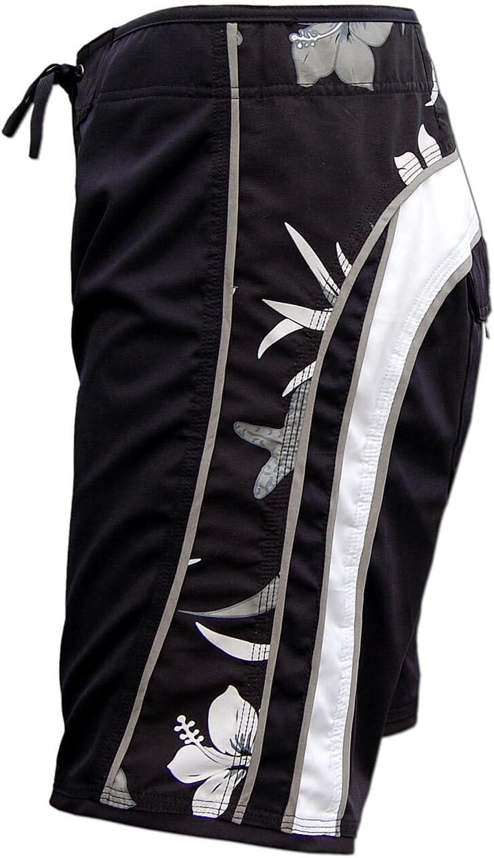 SEESTERN Herren Microstrech Boardshorts Surfshorts Boardshort Badehorts XS-3XL /2343 3XL Schwarz, 3X