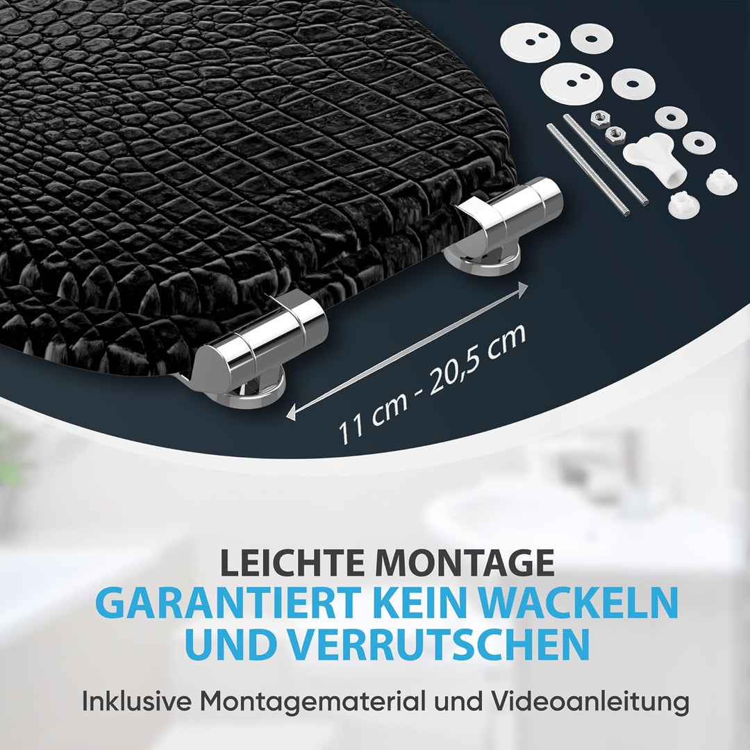 WC Sitz mit Absenkautomatik, viele schöne schwarze WC Sitze zur Auswahl, hochwertige und stabile Qua