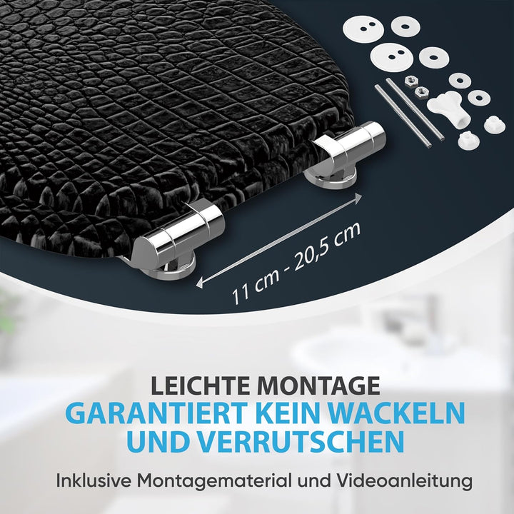 WC Sitz mit Absenkautomatik, viele schöne schwarze WC Sitze zur Auswahl, hochwertige und stabile Qua