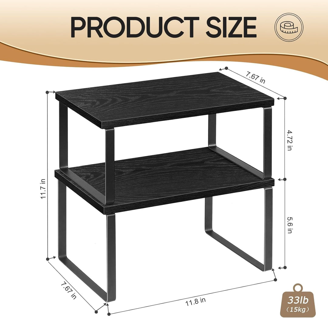 LIANTRAL Küchenschränke Organizer 4er Set, Küchenregal, Küchen Organizer, Erweiterbar und Stapelbar,