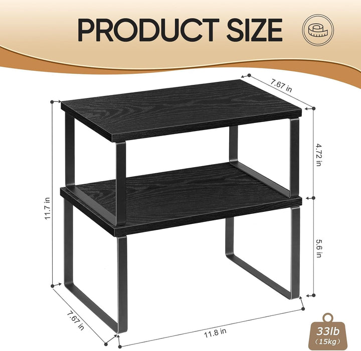 LIANTRAL Küchenschränke Organizer 4er Set, Küchenregal, Küchen Organizer, Erweiterbar und Stapelbar,