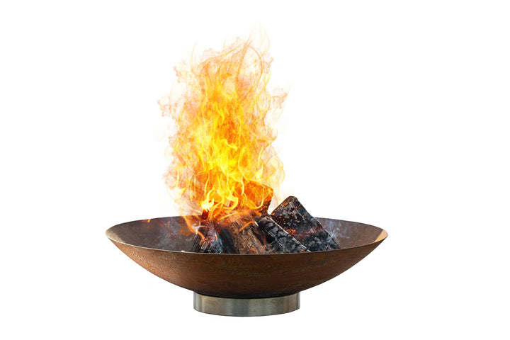 Czaja Feuerschalen Feuerschale Trier Ø 80 cm in Rostoptik mit Edelstahl Ständer für Garten und Terra