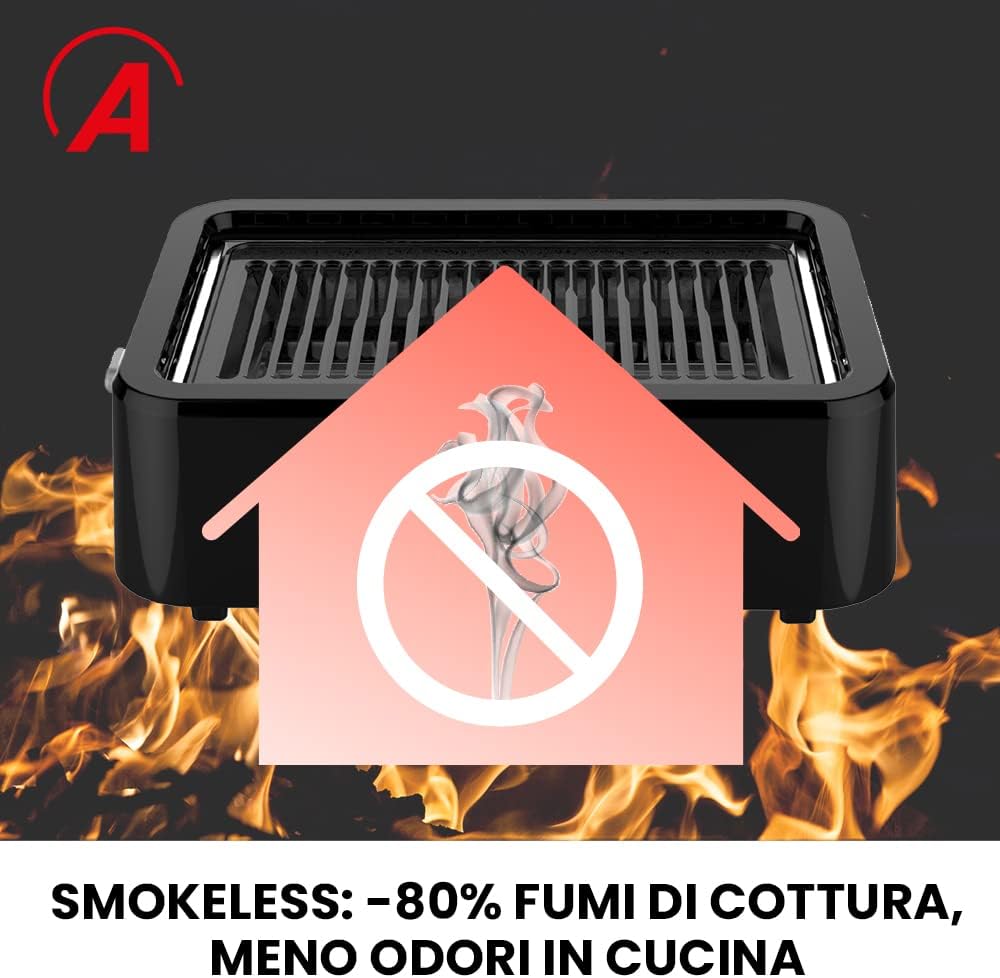 ARDES - ARGRILL01 Rauchfreier Elektrogrill GRILL AMO, BBQ, Rauchfrei, Infrarotheizung 1100 W, Tragba