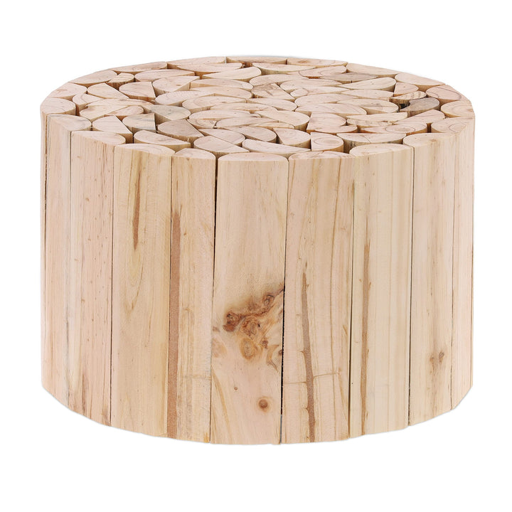 Relaxdays Blumenhocker, Holz, rund, naturbelassen, für Blumentöpfe, Pflanzkübel, Blumenständer HxD:
