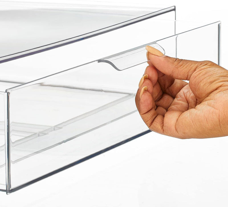 mDesign Kosmetikorganizer – stapelbare Schubladenbox aus Kunststoff – praktische Box zur Aufbewahrun