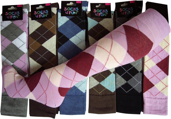 Socks4Fun 6 PAAR KNIESTRÜMPFE REITSTRÜMPFE IN 6 VERSCHIEDENEN FARBEN 35-38 Mehrfarbig Gemischt im Pa
