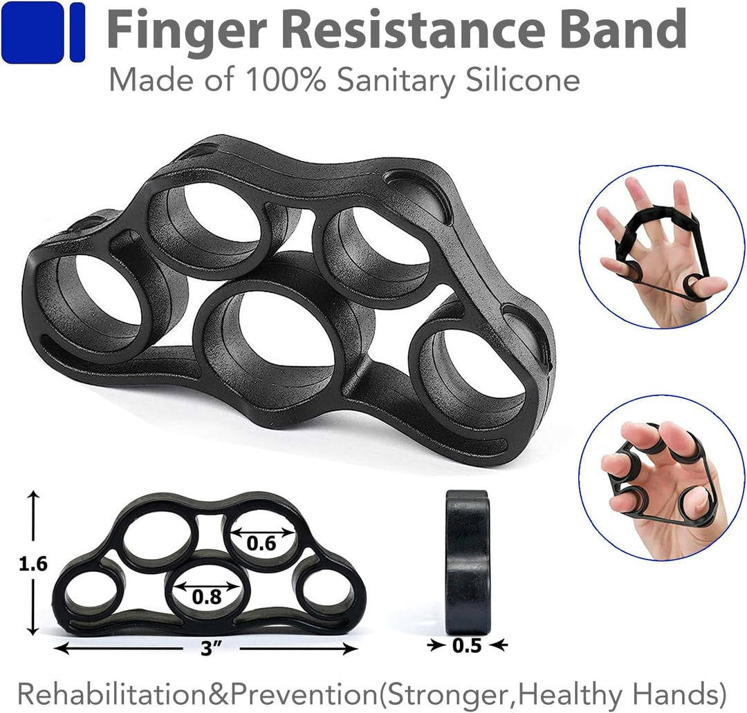 Handtrainer Fingertrainer, Griffkraft Trainer Training Set - 6er-Pack, Verstellbarer Grip Trainer, F