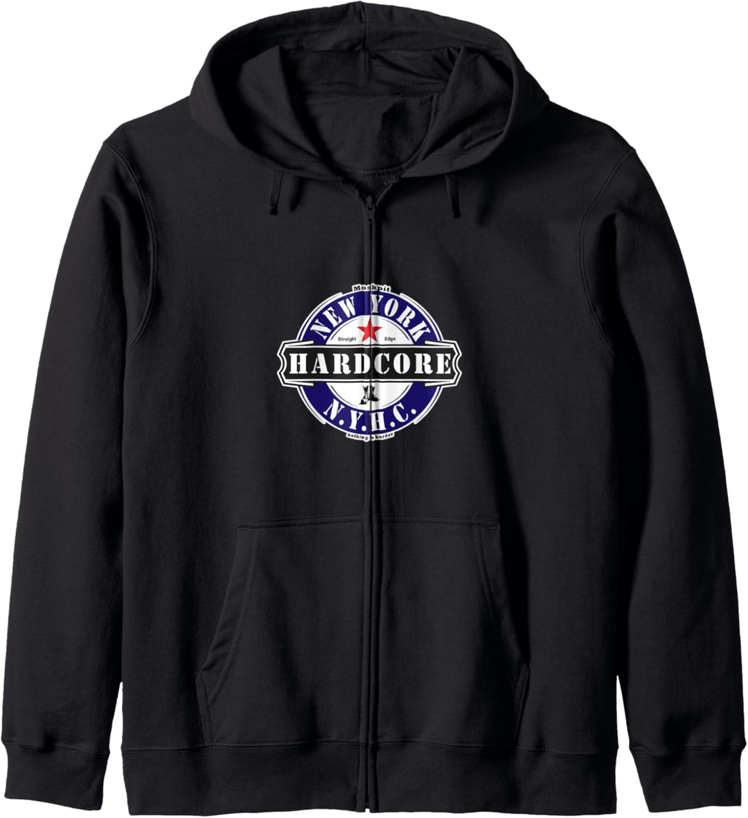 New York HARDCORE NYHC USA Gerader Rand x veganes Moshpit Kapuzenjacke