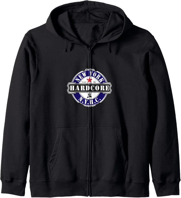 New York HARDCORE NYHC USA Gerader Rand x veganes Moshpit Kapuzenjacke