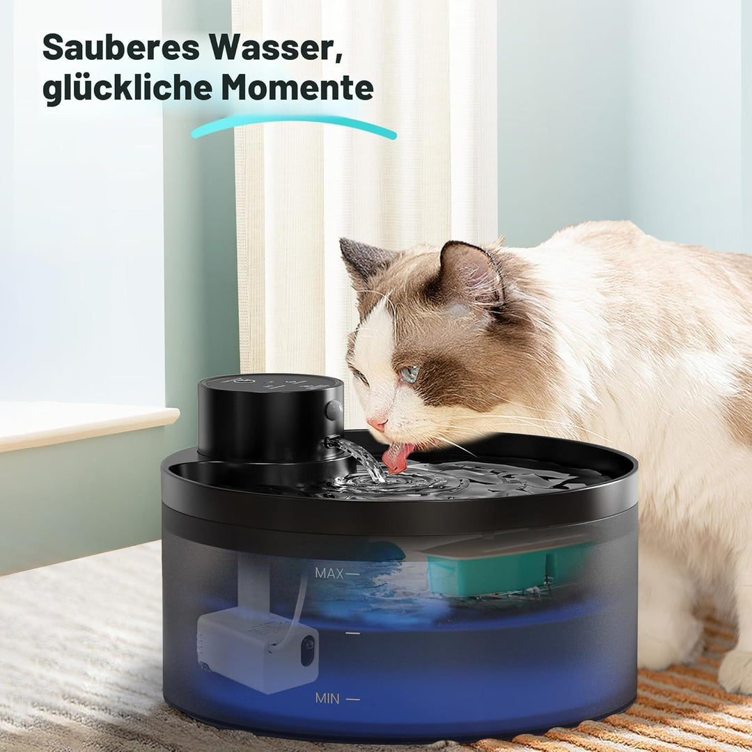GIOTOHUN Katzenwasserbrunnenfilter: 12 Kohlefilter + 12 Schaumstofffilter – Haustier-Wasserbrunnenfi