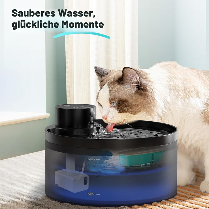 GIOTOHUN Katzenwasserbrunnenfilter: 12 Kohlefilter + 12 Schaumstofffilter – Haustier-Wasserbrunnenfi