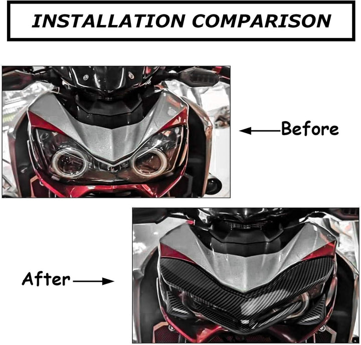 PSLER® Motorrad-Frontverkleidung Nasenabdeckung für Kawasaki Z900 2017-2019 (Kohlenstoff), Kohlensto