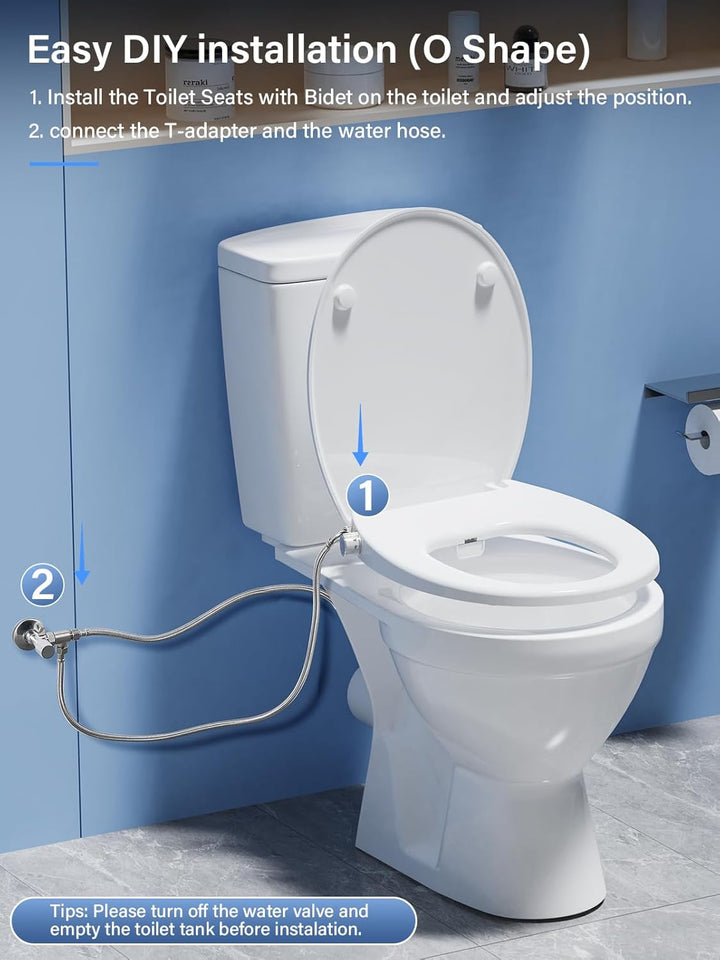 Toilettendeckel mit Bidet,YEAUPE PRO WC Sitze mit Absenkautomatik, nicht elektrisch, mit selbstreini