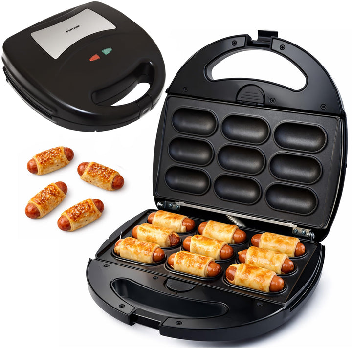 Syntrox Germany Pigs in a Blanket Würstchen im Schlafrock Maker Chefmaker SM-1300W Pretzel Nugget mi