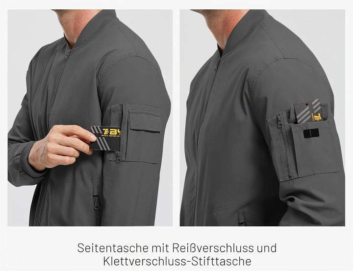 donhobo Herren Jacken Leichte Windbreaker Übergangsjacke Bomberjacke Frühling Herbst Fliegerjacke St